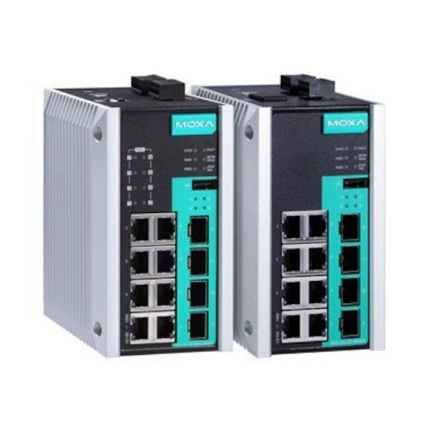 EDS-G512E-8POE-4GSFP switch przemysłowy 10-portowy 8x PoE+, 4xSFP, zarządzalny