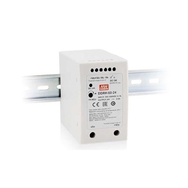 DDRH-60-5 przetwornica DC/DC na szynę DIN 50W 150~1500V-5V 10A