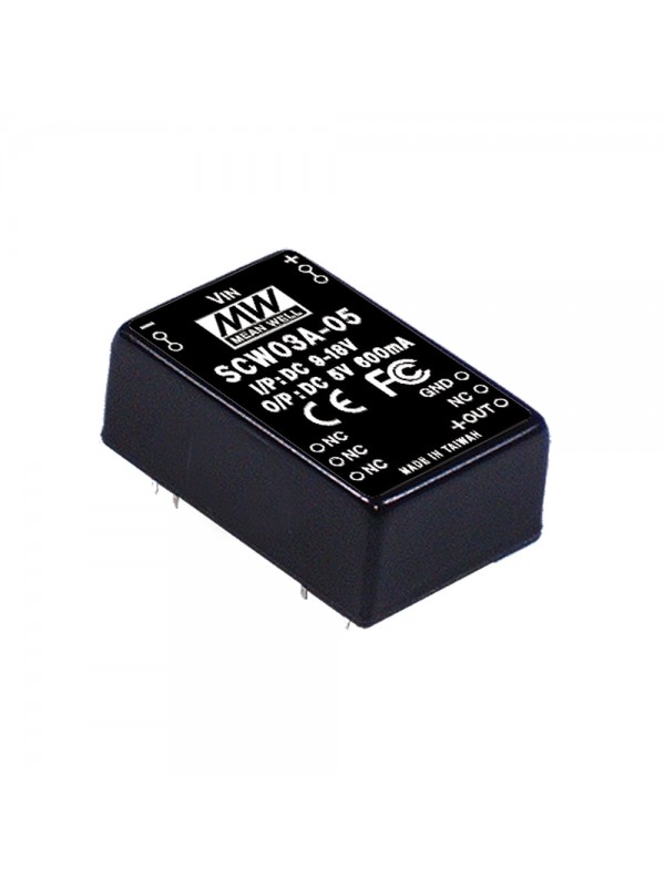 SCW03A-12 Moduł DC/DC 3W 9~18V/ 12V 0.25A