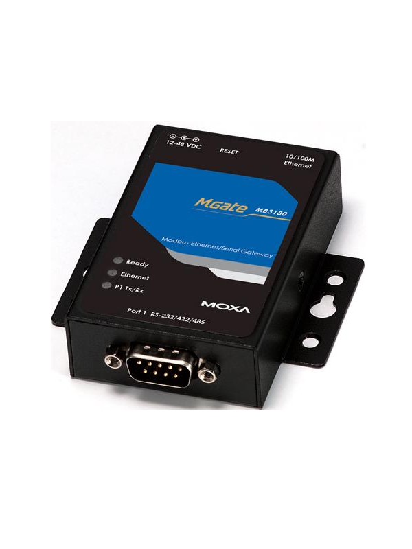 MGate MB3180/EU Standardowa brama Modbus z 1 portem RS-232/422/485 MGate MB3180/EU Standardowa brama Modbus z 1 portem RS-232/422/485