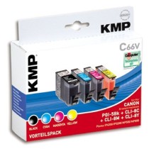 Zestaw 4 tuszy KMP do Canon CLI-8/PGI-5Bk