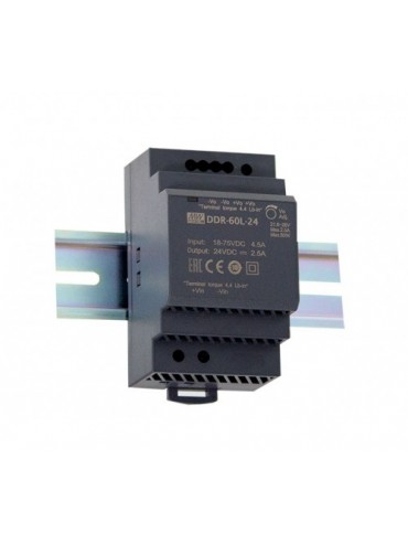 DDR-60G-5 przetwornica DC/DC na szynę DIN 60W 9~36V-5V 10.8A