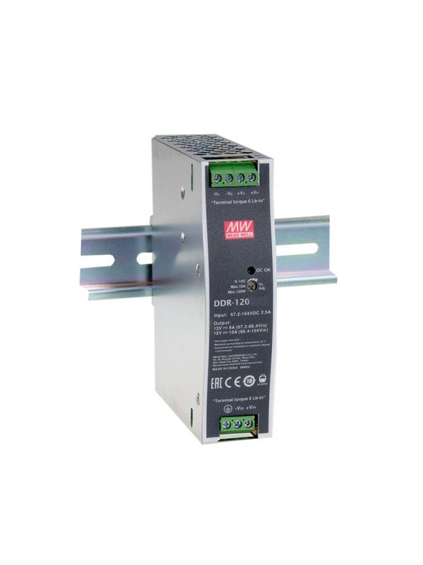 DDR-100A-24 przetwornica DC/DC na szynę DIN z normą kolejową 100W 9~18V-24V 4.2A DDR-100A-24 przetwornica DC/DC na szynę DIN z normą kolejową 100W 9~18V-24V 4.2A