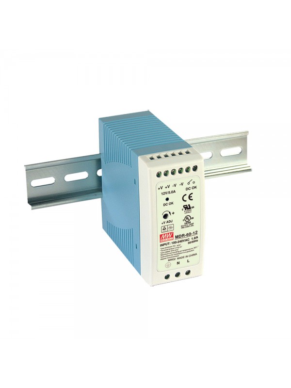 MDR-60-5 Zasilacz na szynę DIN 60W 5V 10A MDR-60-5 Zasilacz na szynę DIN 60W 5V 10A