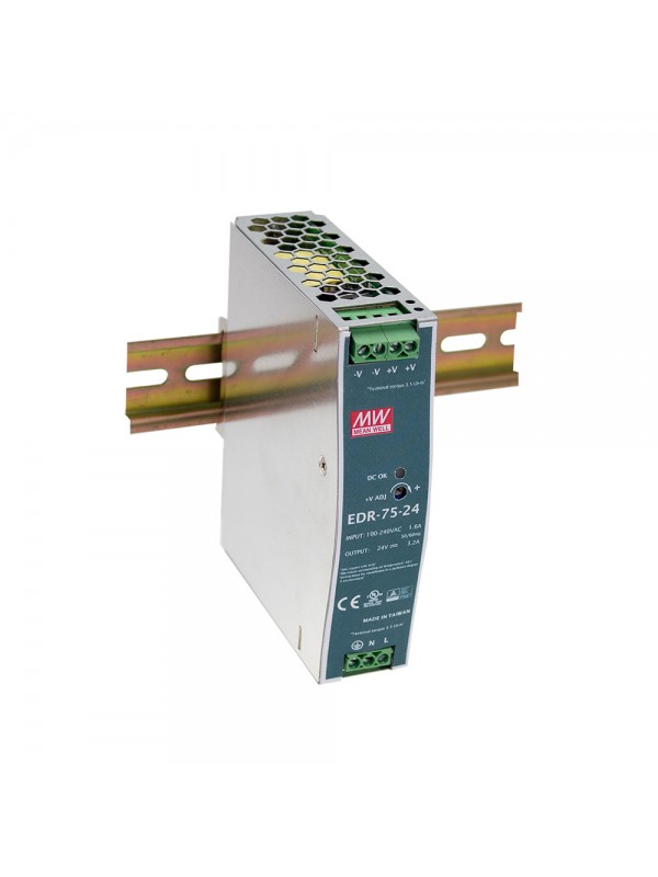 EDR-75-48 Zasilacz na szynę DIN 75W 48V 1.6A EDR-75-48 Zasilacz na szynę DIN 75W 48V 1.6A