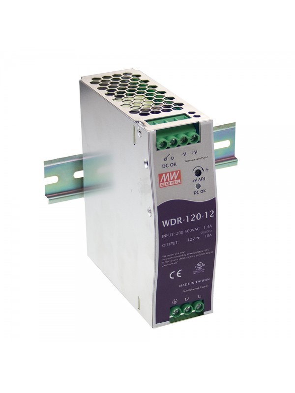 WDR-120-24 Zasilacz na szynę DIN 120W 24V 5A WDR-120-24 Zasilacz na szynę DIN 120W 24V 5A