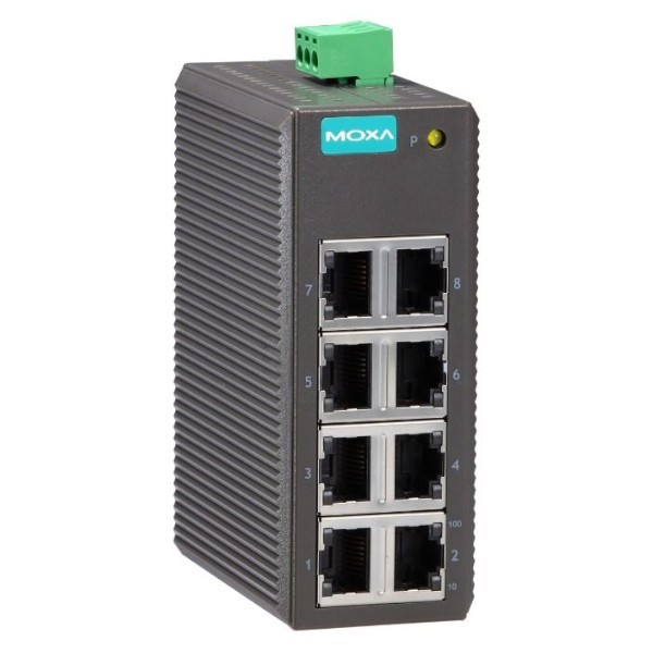 EDS-208 mały switch 8x Ethernet 10/100BaseTx, niezarządzalny, przemysłowy, na szynę DIN