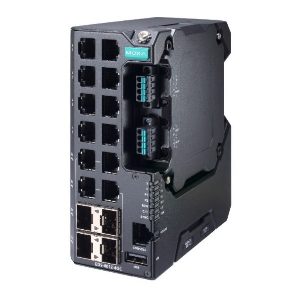 EDS-4012-8P-4GS-LVB switch 8xEthernet 10/100BaseTx z 802.3bt PoE,4x100/1000BaseSFP, podwójne zasilanie 12/24/48 VDC