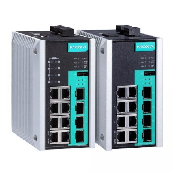 EDS-G512E-4GSFP-T switch przemysłowy 12-portowy 8x 10/100/1000BaseTx RJ45, 4x 100/1000BaseSFP, zarządzalny