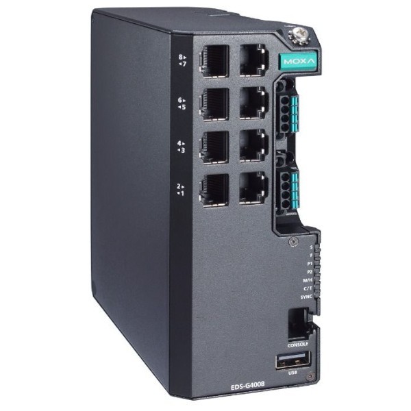 EDS-G4008-LV switch 8x Ethernet 10/100/1000BaseTx, podwójne zasilanie 12/24/48 VDC, zarządzalny