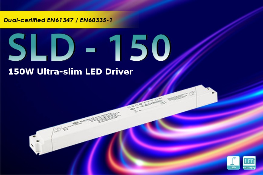 Nowa seria zasilaczy SLD-150 w ultrawąskiej obudowie z podwójnym certyfikatem